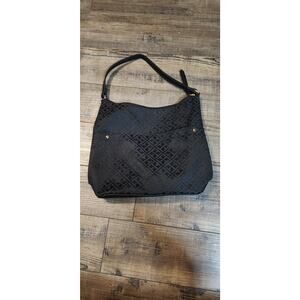 Tommy Hilfiger Black On Black Handbag Purse Some Wear See Pics. Y